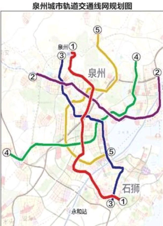 泉州快速軌道交通規劃：1號、2號、3號、4號、5號、6號線(圖4)