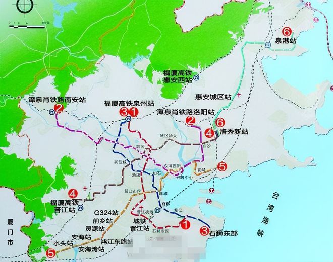 泉州快速軌道交通規劃：1號、2號、3號、4號、5號、6號線(圖29)