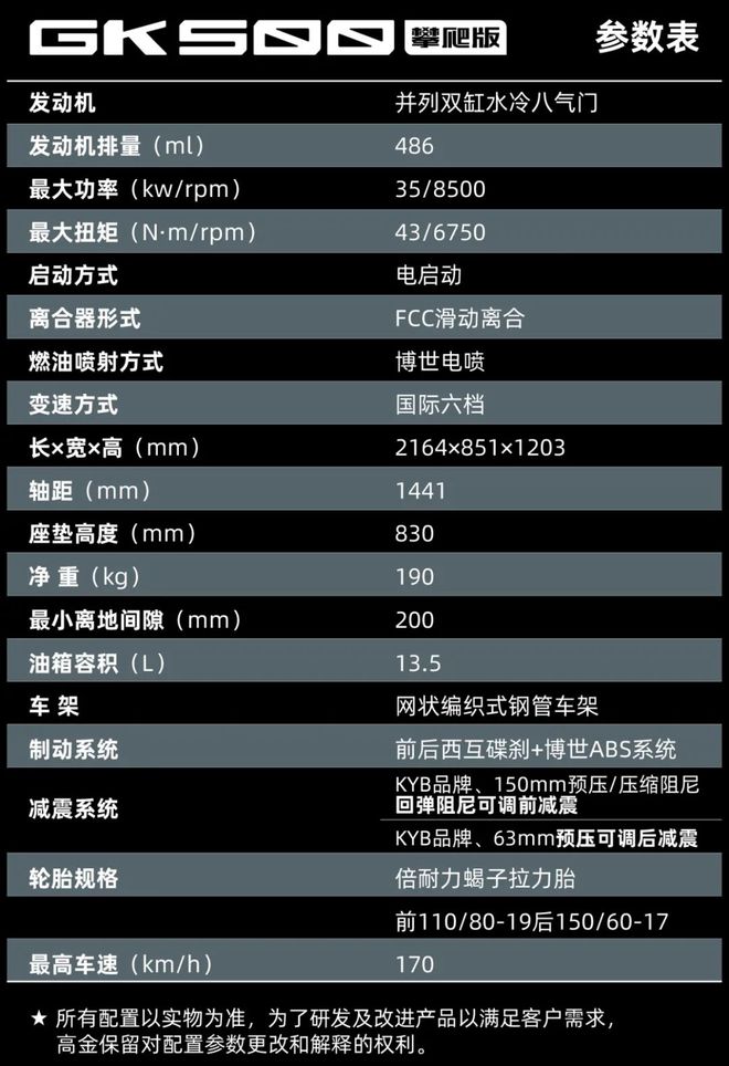 高金GK500攀爬版正式發(fā)布，售價37800元(圖12)