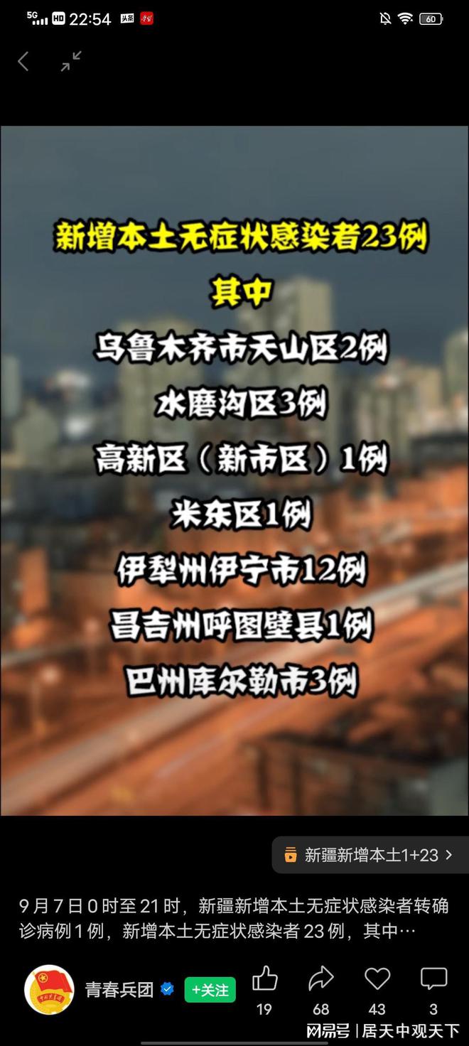 剛剛發布，9月7日新疆疫情最新消息，新增1+23，形勢向好(圖2)